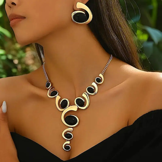 Ensemble bijoux femme rétro collier boucles SecretBombe