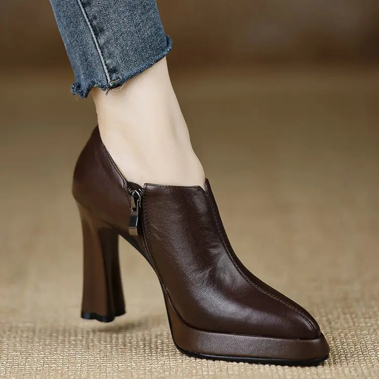 Escarpins bottines femme marron élégants SecretBombe