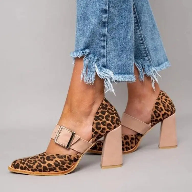 Escarpins léopard élégants talon haut femme