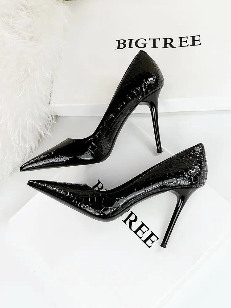 Chaussures femme talon stiletto effet serpent SecretBombe