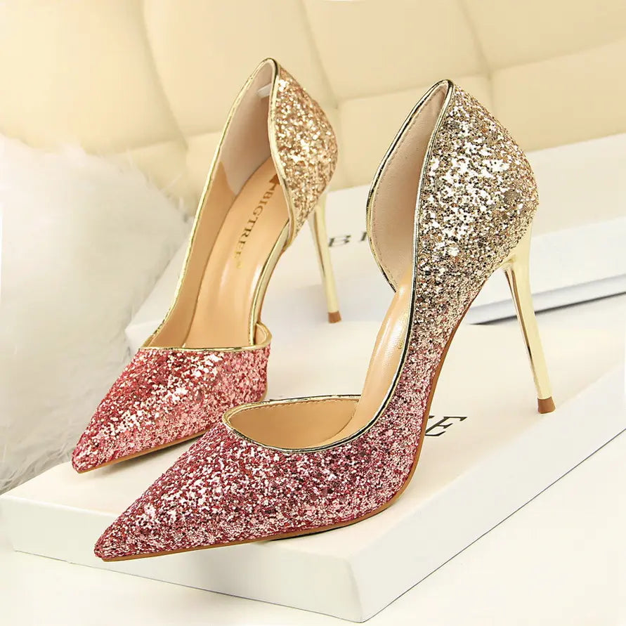 Talons hauts pailletés SecretBombe élégants pour soirée