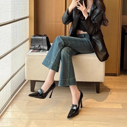 scarpins cuir vegan noir SecretBombe, talon effilé élégant et confortable