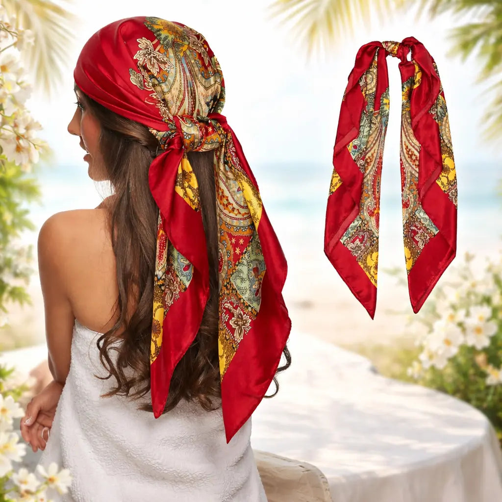 Foulard SecretBombe accessoire cheveux rouge élégant et tendance femme