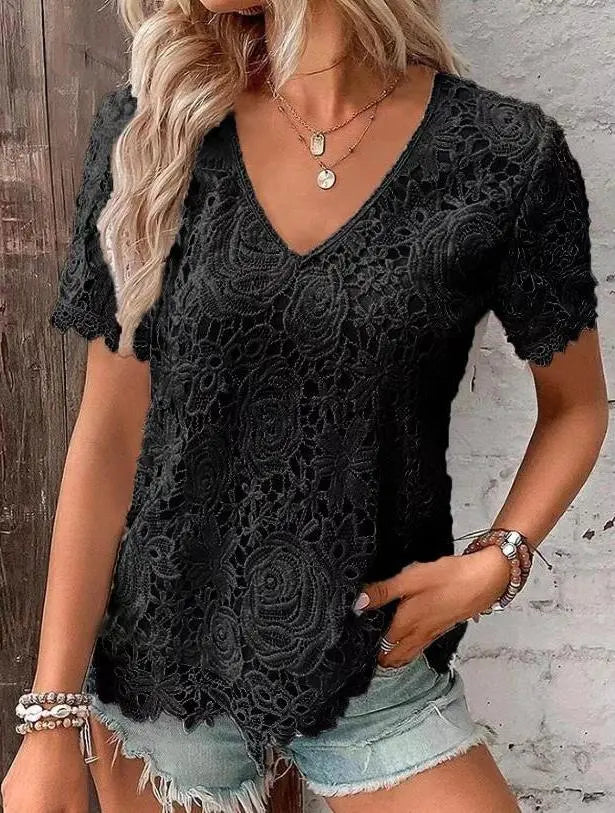 Top femme ajusté en dentelle style élégant SecretBombe