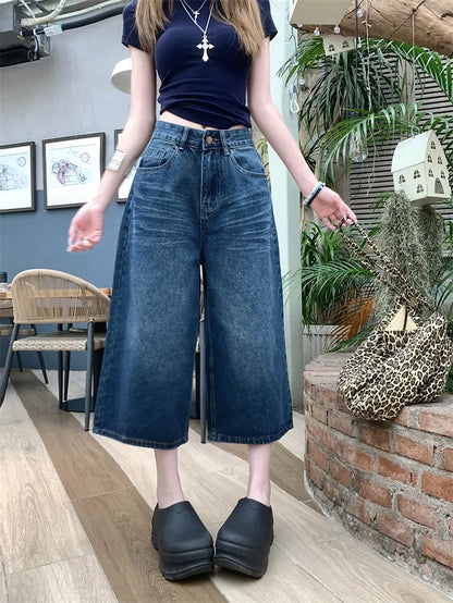Bermuda mi-mollet denim SecretBombe coupe ample tendance