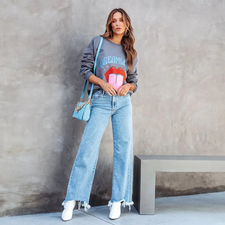 Jean femme taille mi-haute en coton SecretBombe