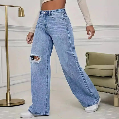 Jean femme en denim coton coupe droite détail SecretBombe