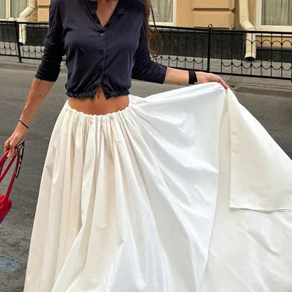Jupe blanche workwear chic avec fente élégante femme – SecretBombe