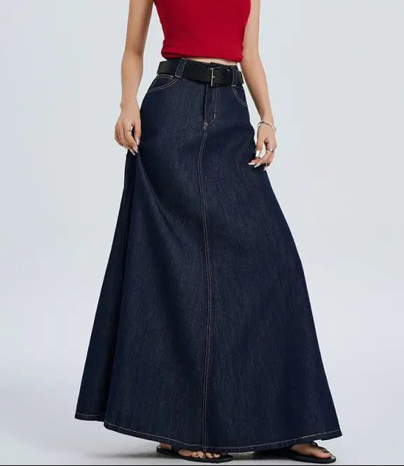 SecretBombe jupe maxi bleu denim pour un look chic et moderne