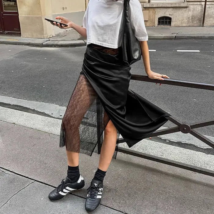 jupe noire A-line femme coupe évasée chic SecretBombe