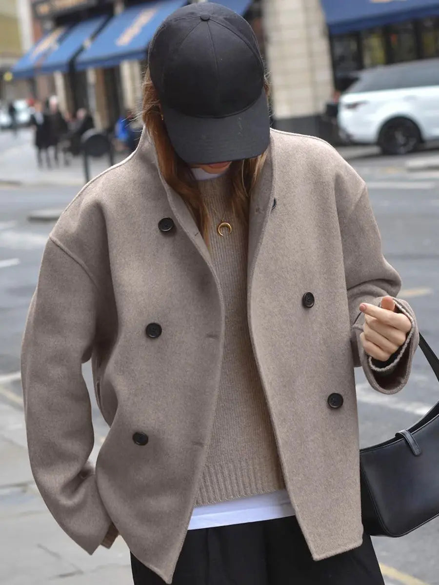 SecretBombe manteau femme marron détail coupe moderne