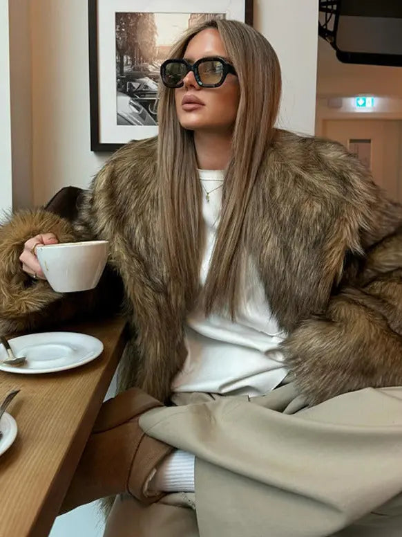 SecretBombe manteau femme marron chaud et confortable hiver