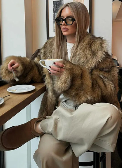 SecretBombe manteau femme marron style chic et raffiné