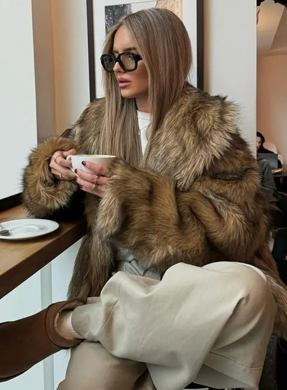 SecretBombe manteau femme marron style urbain chic hiver