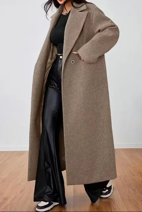 Manteau long femme marron SecretBombe style moderne