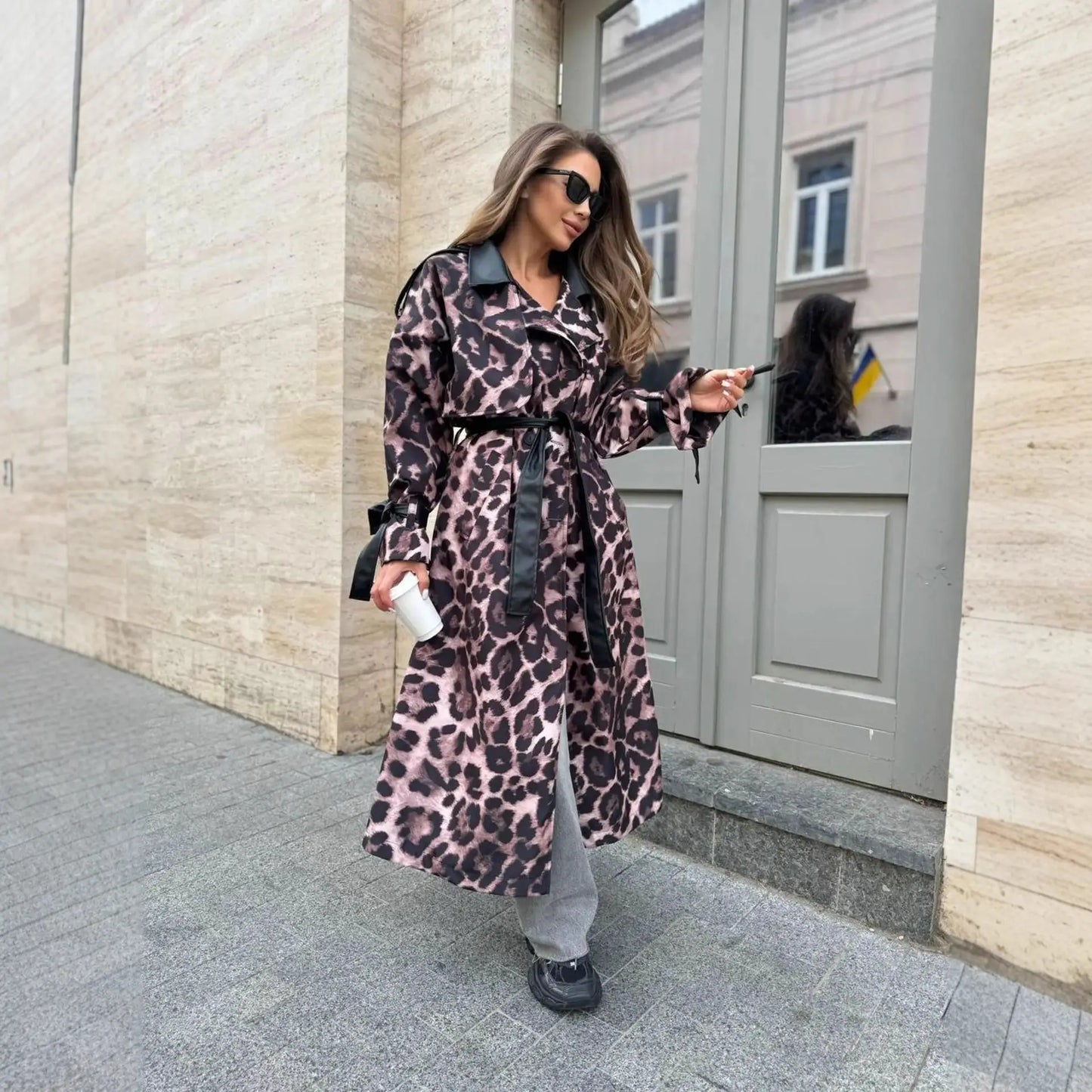 Manteau long léopard femme SecretBombe style urbain européen