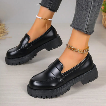 Mocassins noirs femme SecretBombe style chic avec plateforme tendance