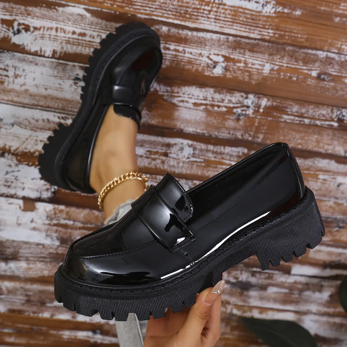 Mocassins femme plateforme SecretBombe semelle épaisse confortable style européen