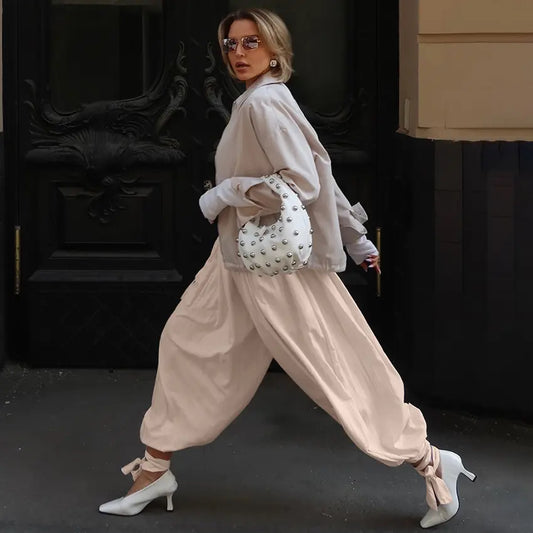 Pantalon bouffant femme SecretBombe avec effet drapé moderne