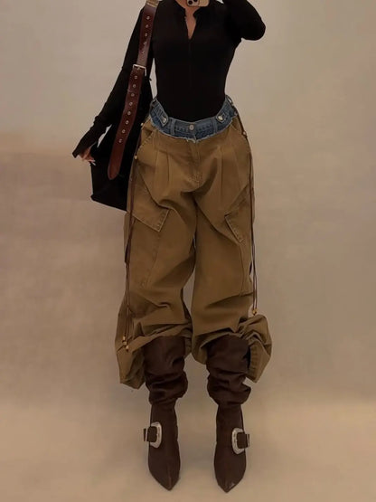 Pantalon cargo patchwork femme SecretBombe style urbain casual