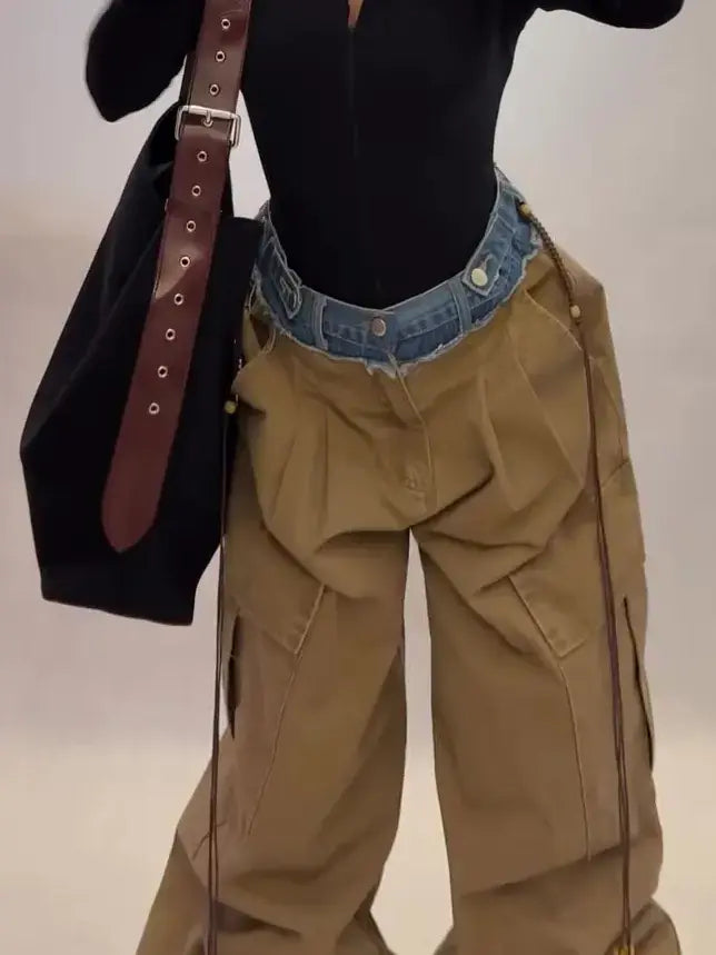 Pantalon cargo patchwork femme SecretBombe style urbain casual