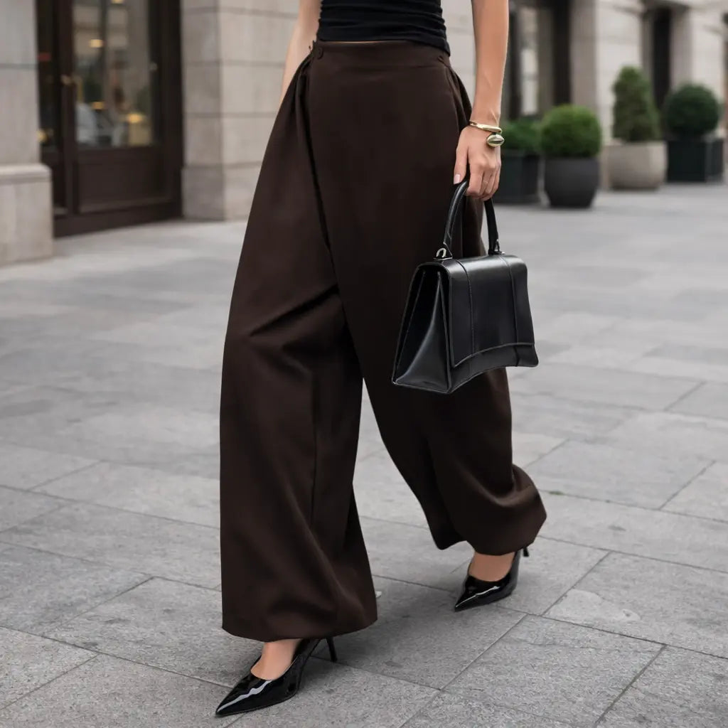 pantalon chic avant-garde femme chocolat SecretBombe