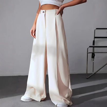 Détail bouton pantalon droit taille haute femme SecretBombe finition élégante