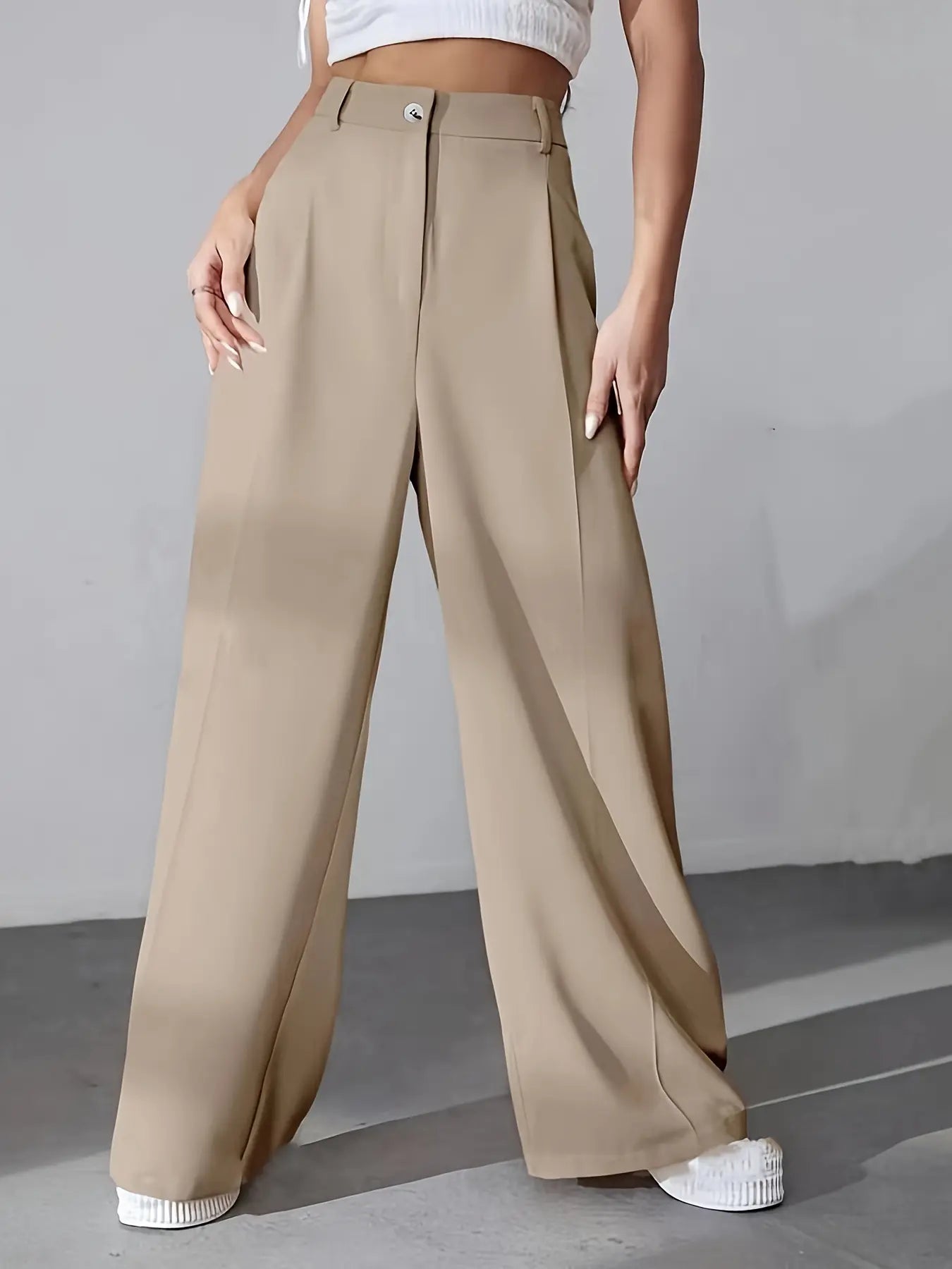 Pantalon droit taille haute SecretBombe coupe structurée qui allonge la silhouette