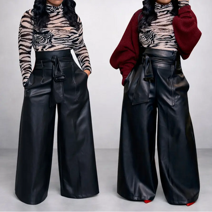 Pantalon en PU femme SecretBombe coupe droite structurée