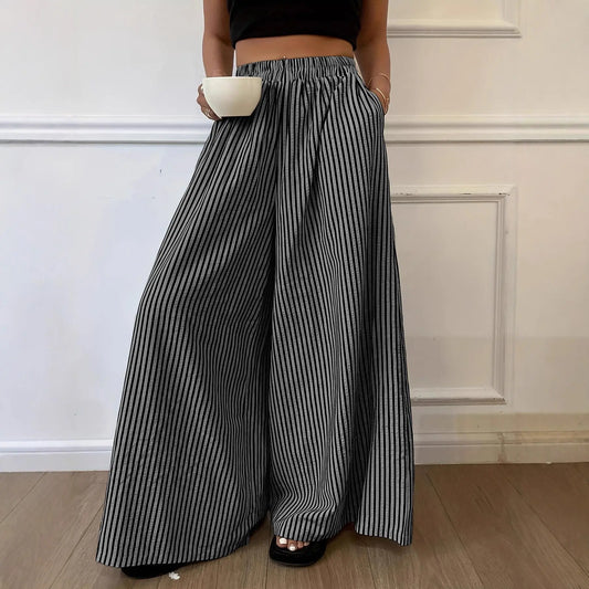 Pantalon large à rayures disponible en plusieurs coloris pour femme – SecretBombe.