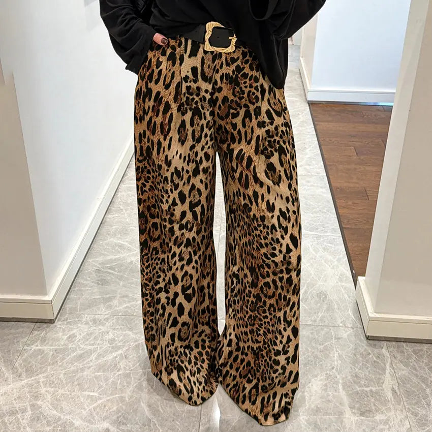 Pantalon large léopard taille haute femme SecretBombe style élégant et audacieux