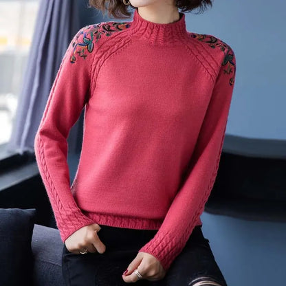 Pull  broderie florale sur épaules SecretBombe