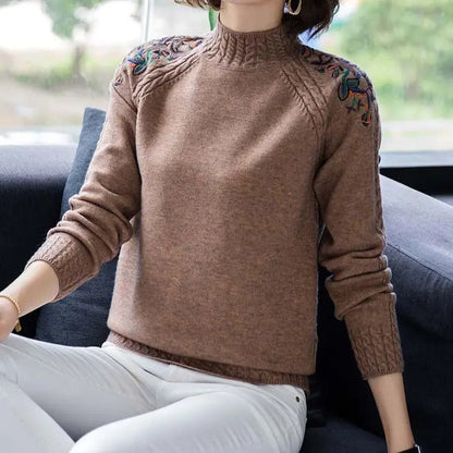 Pull beige extensible coupe ajustée SecretBombe