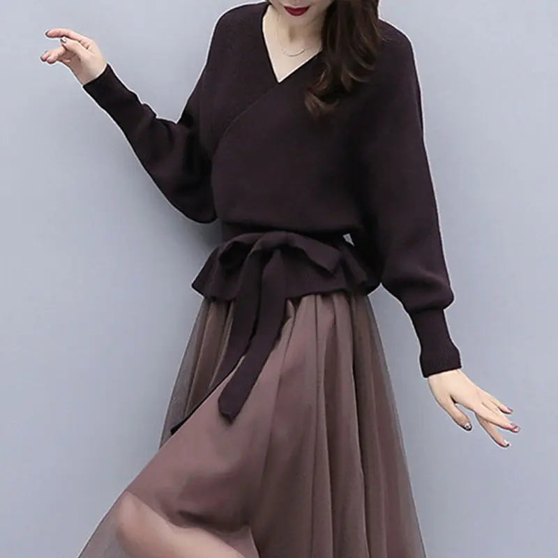 Pull cache-cœur femme en maille douce casual chic SecretBombe