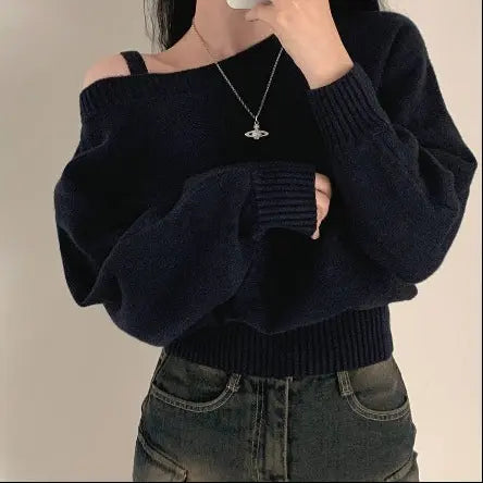 Pull femme épaule tombante tendance moderne SecretBombe
