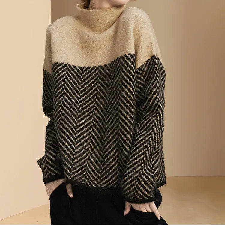 Pull femme col haut élégant style européen SecretBombe