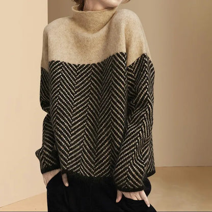 Pull femme en maille motif chevron élégant SecretBombe