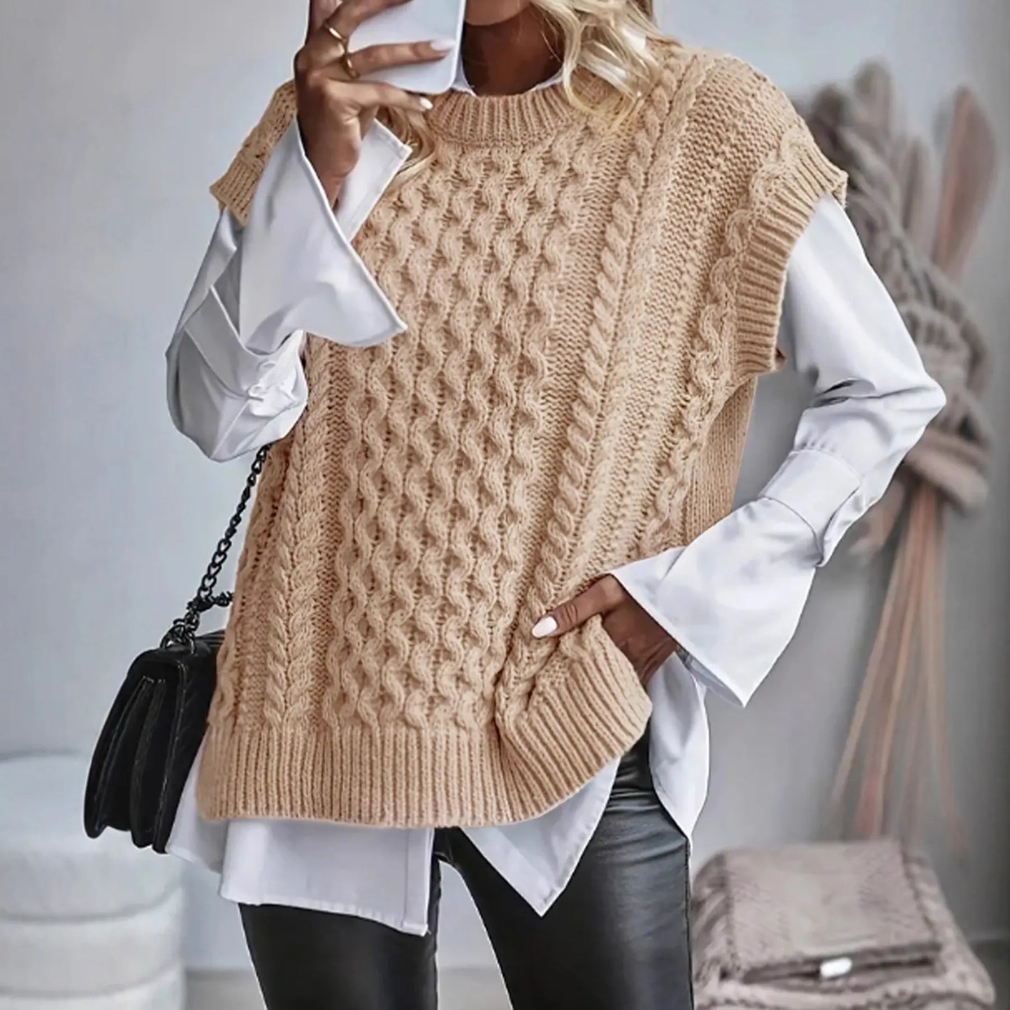 Pull femme sans manches à porter en superposition SecretBombe
