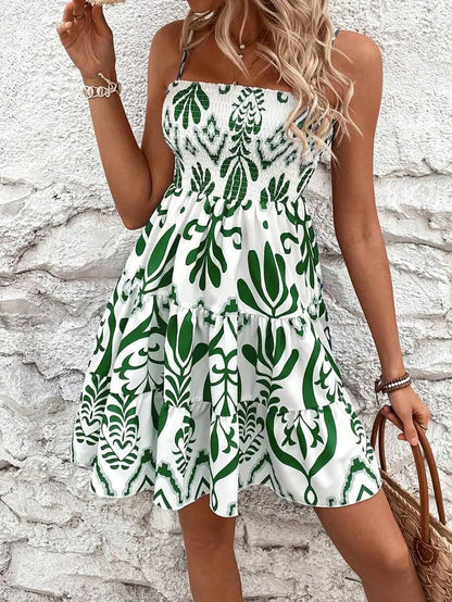 : Robe femme imprimée vert SecretBombe coupe fluide féminine