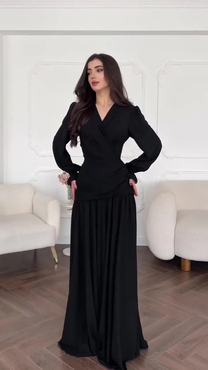 Robe croisée manches longues SecretBombe pour look socialite