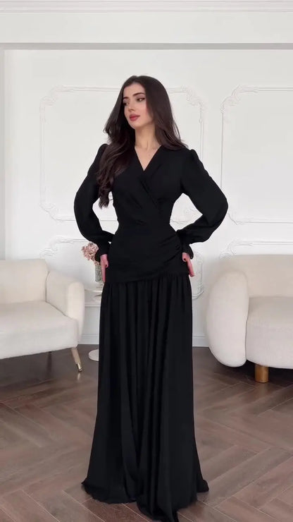 Robe croisée manches longues SecretBombe pour look socialite