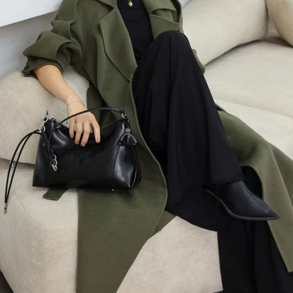 Sac bandoulière femme cuir véritable SecretBombe design épuré minimaliste