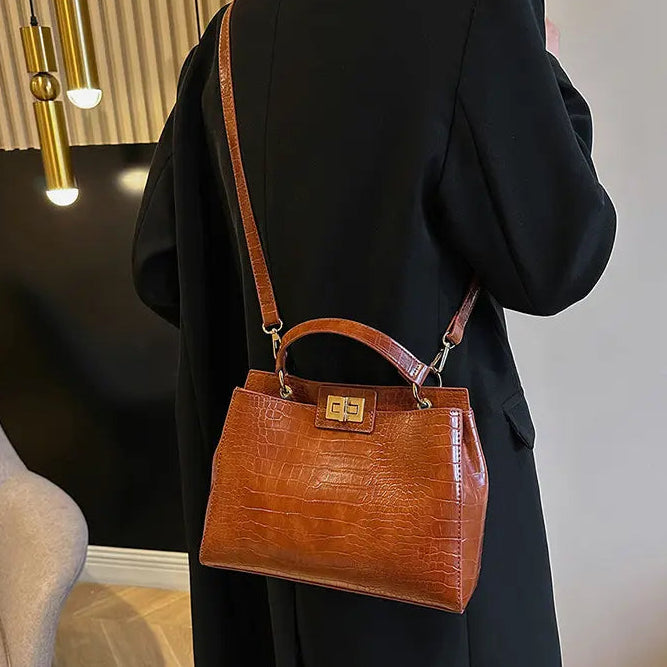 SecretBombe sac bandoulière femme marron style rétro chic