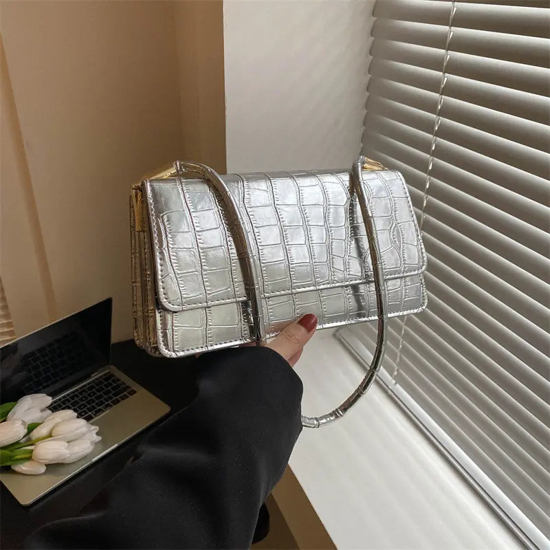 Sac femme rigide structuré effet croco SecretBombe