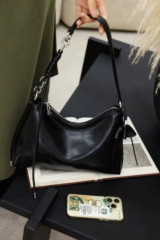 Sac bandoulière femme cuir véritable marron caramel SecretBombe style urbain chic