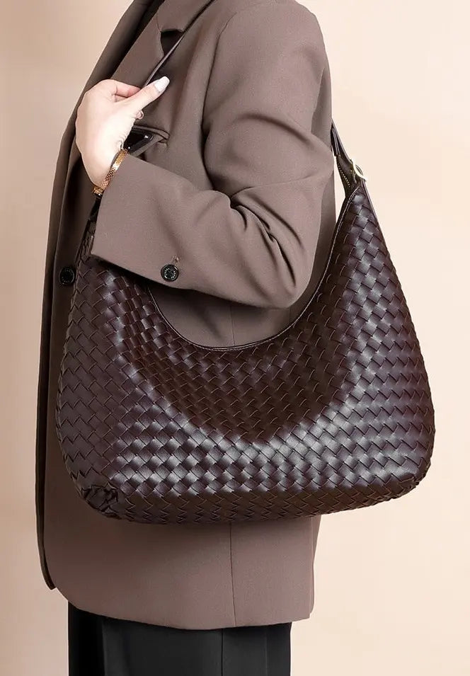 Sac à main femme bordeaux tressé élégant style urbain SecretBombe