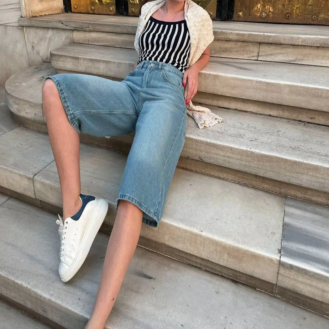 Bermuda jean femme look estival Bermuda jean femme look estival 