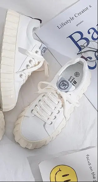 SecretBombe baskets femme blanches semelle vulcanisée confortables pour quotidien