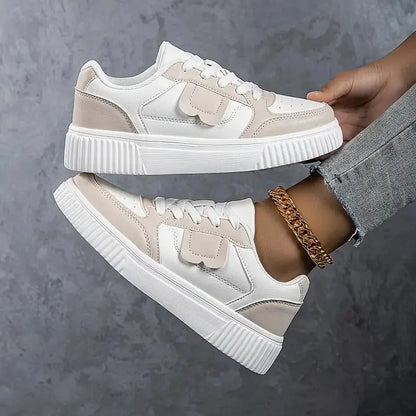 baskets femme sport chic beige cuir vegan semelle EVA SecretBombe