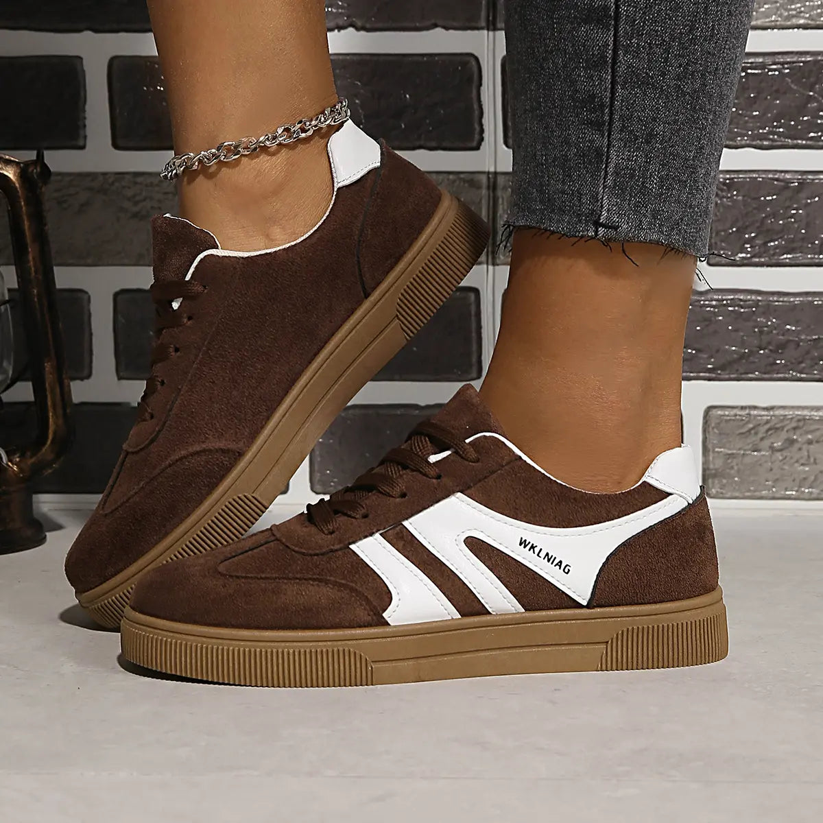 baskets femme rétro marron mode casual tendance SecretBombe